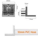 Venta al por mayor personalizada 2 Mm de espesor SUS 304 Drenaje de piso con entrada de pared de acero inoxidable en forma de L