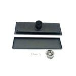 304 Stainless Steel 20-120 Mm Black Rectangular Invisible Floor Drain with Extended Tube And Common Self Seal Odor Proof Core