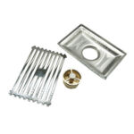 201 Motif de bambou léger en acier inoxydable rectangulaire 10 * 15cm de salle de bain cuivre magnétique proof de noyau de plancher