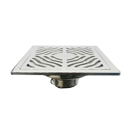 High Quality 6″ Light Bathroom Antique 6 Mm Thick 201 Stainless Steel Floor Drain Base with Wavy Pattern Cover Self Seal Core —XINZHIJIA/XUNJIA