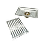 201 Motif de bambou léger en acier inoxydable rectangulaire 10 * 15cm de salle de bain cuivre magnétique proof de noyau de plancher