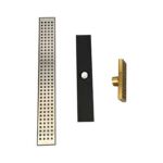 Salle de douche à grand déplacement en acier inoxydable avec siphon de sol à grille à trous rectangulaires