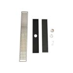 Salle de douche à grand déplacement en acier inoxydable avec siphon de sol à grille à trous rectangulaires