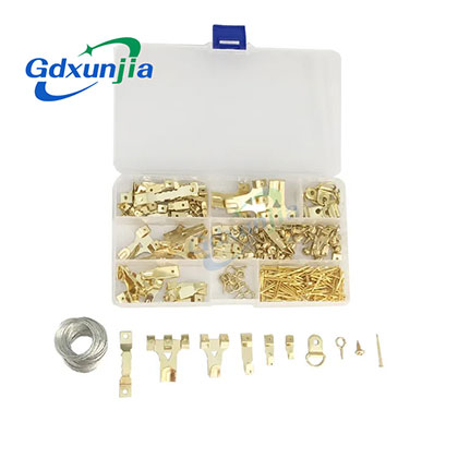 Xunjia/xinzhijia – Metal Brass Plated Finger Protect Heavy Duty Picture Frame Hooks Kit for Hanging 220 Set