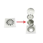Xunjia/xinzhijia -10*10cm 2mm Thick 304 Stainless Steel Water Drop Like Square Floor Drain with Common Odor Proof Core