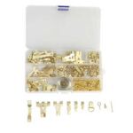 Xunjia/xinzhijia – Metal Brass Plated Finger Protect Heavy Duty Picture Frame Hooks Kit for Hanging 220 Set