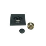 Hot Sale Black 4 Inch Double 6mm Thick Square Apple Pattern 201 Stainless Steel Bathroom Floor Drain —XINZHIJIA/XUNJIA