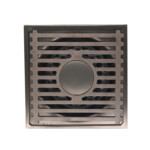 Verdickter Bodenablauf aus geruchshemmendem, grauem Edelstahl