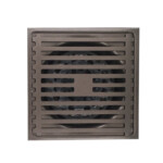 Verdickter Bodenablauf aus geruchshemmendem, grauem Edelstahl