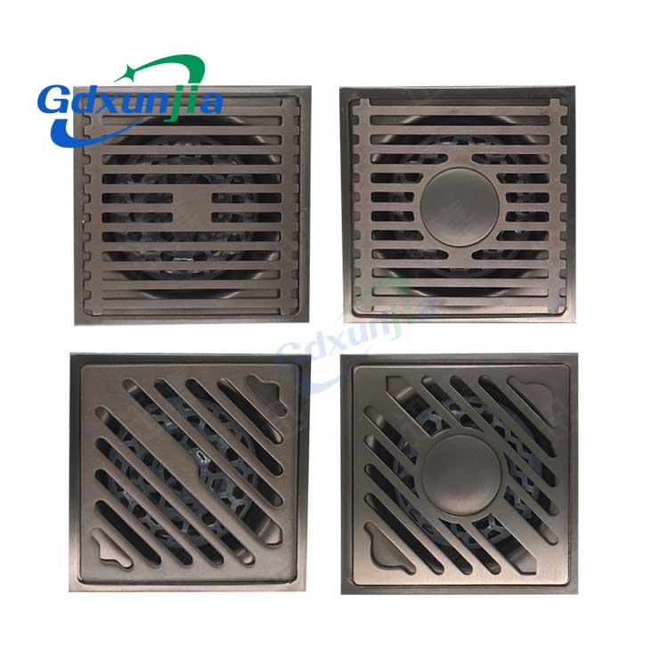 Verdickter Bodenablauf aus geruchshemmendem, grauem Edelstahl